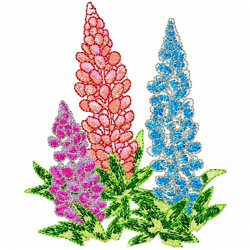 Flowers And Tree Embroidery Design 5